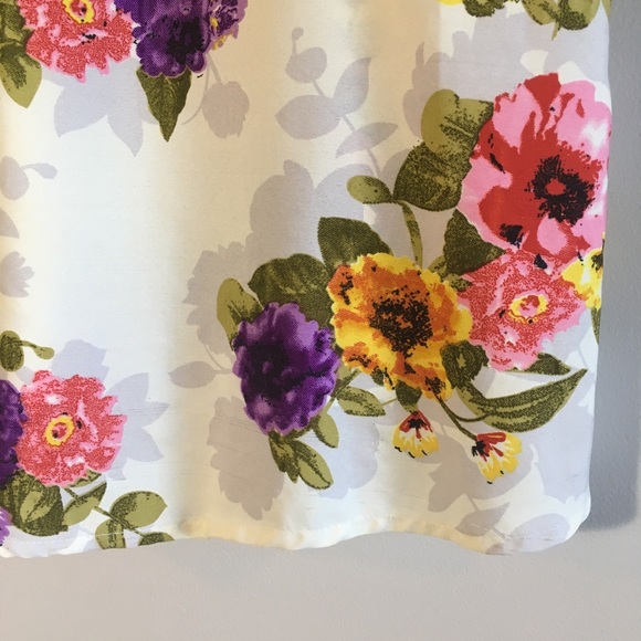 ASOS Floral Satin White Cami Tank Top QED London - Picture 4 of 5